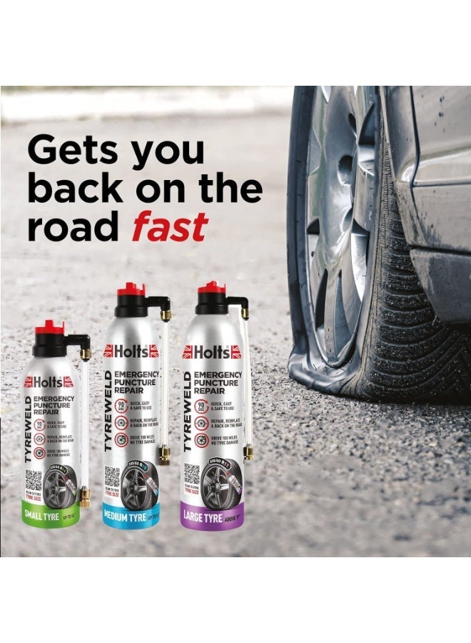 هولتس تايرويلد، مانع تسرب ثقوب الإطارات 300 مل، رغوة إصلاح الإطارات الطارئة، طقم إصلاح ثقوب السيارات، مانع تسرب لإعادتك إلى الطريق، رغوة سريعة وسهلة لإصلاح الإطارات المثقوبة، قيادة لمسافة تصل إلى 100 ميل، لا حاجة لأدوات - Image 5